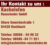 Kachelofen Rauscheder GmbH Kontakt